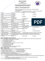 Science 9 4th Quarter Summative Test 1