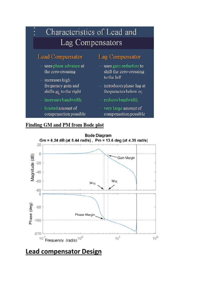 1 Compensator Design Procedure Lead Lag With Examples PDF