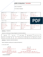 Correction Inégalités Et Inéquations 3ème Contrôle