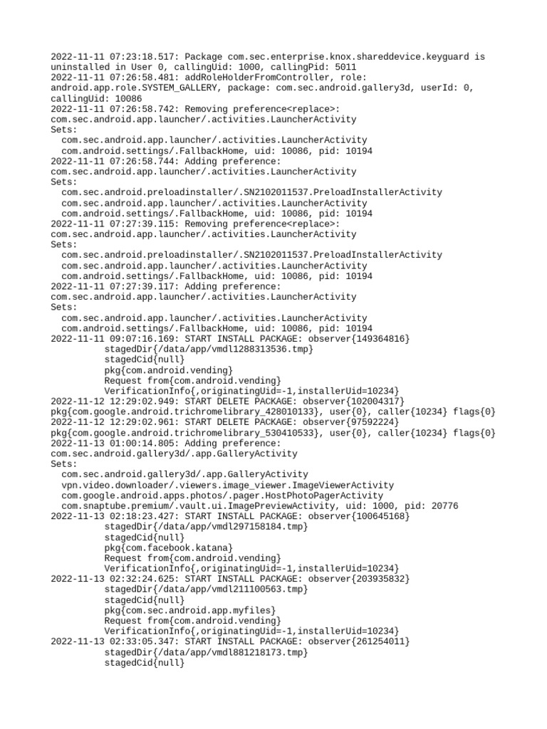 App Installation and Deletion Logs | PDF | Software Development | Computing