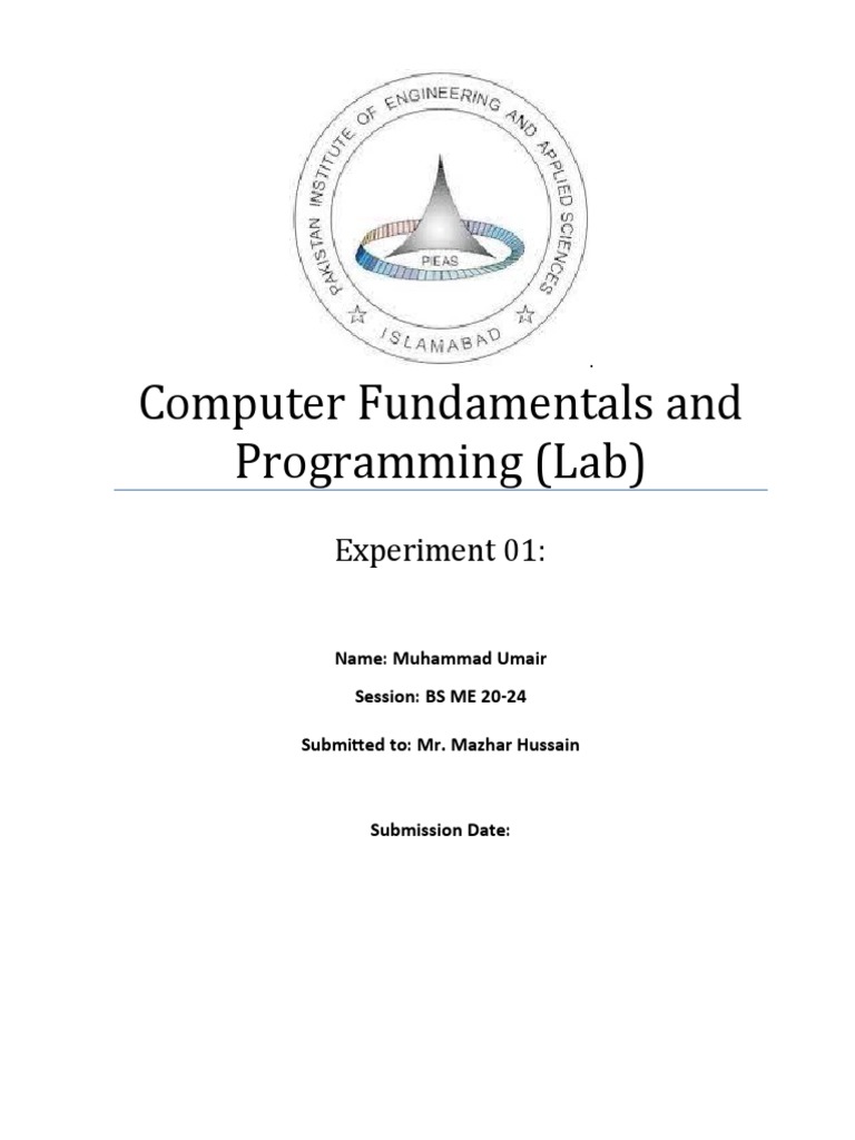 Computer Fundamentals and Programming Cover Page | PDF | Computing ...