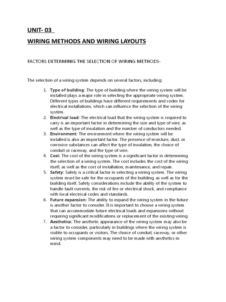 Wiring Methods And Selection Factors Pdf Electrical Wiring
