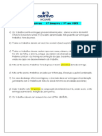 Folha 9 º Ano Trabalho Bimestral 2°bimestre 2023