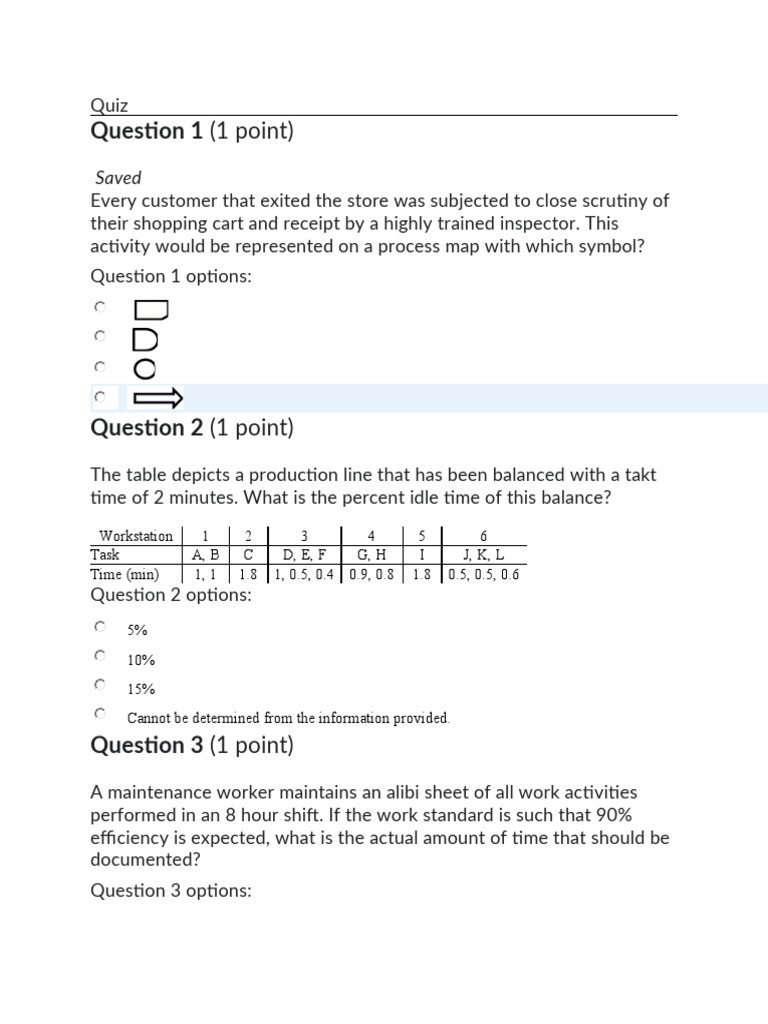 Quiz PDF Engineering Tolerance Six Sigma