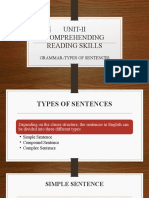 Unit II.9. Grammar-Types of Sentences
