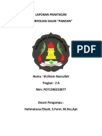 Laporan Praktikum Morfologi Daun Pandan