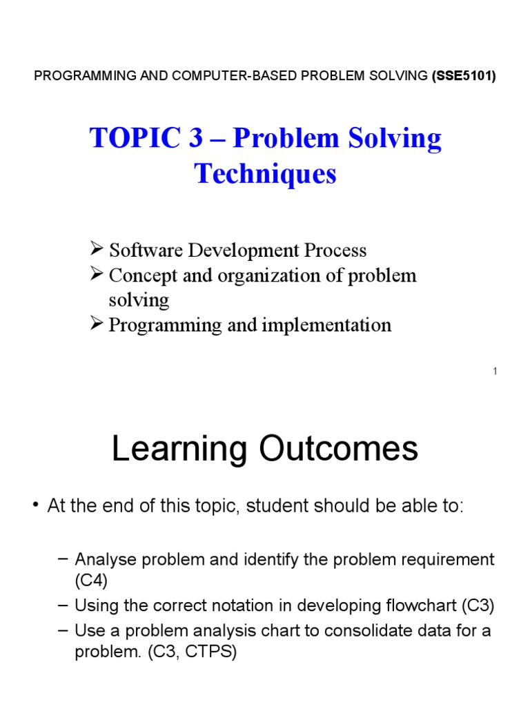 Topic3-Problem Solving Techniques | PDF