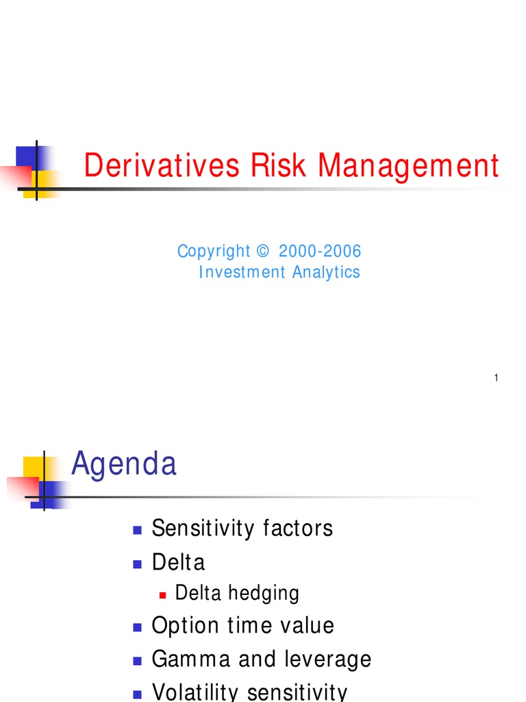 Risk Management Derivatives Risk Management | PDF | Greeks (Finance ...