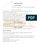9th Math CH Triangle Test Paper
