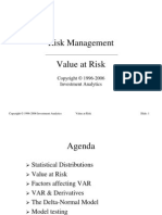 Risk Management Value at Risk