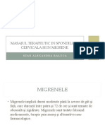 Masajul Terapeutic in Spondiloza Cervicala SI in MIGRENE