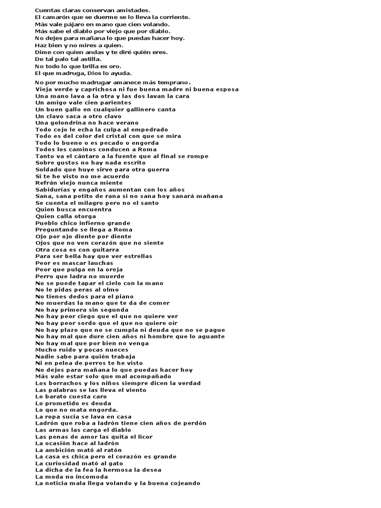Dichos Populares 2 | PDF | Poesía