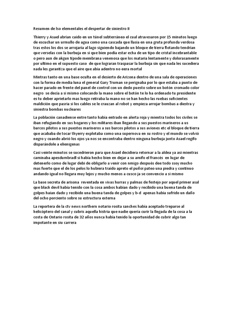 Resumen de Lso Elementales El Despertar - 1703612609