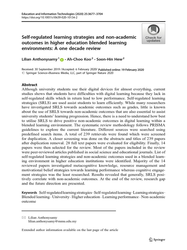 self-regulated-learning-strategies-and-non-academic-outcomes-in-higher