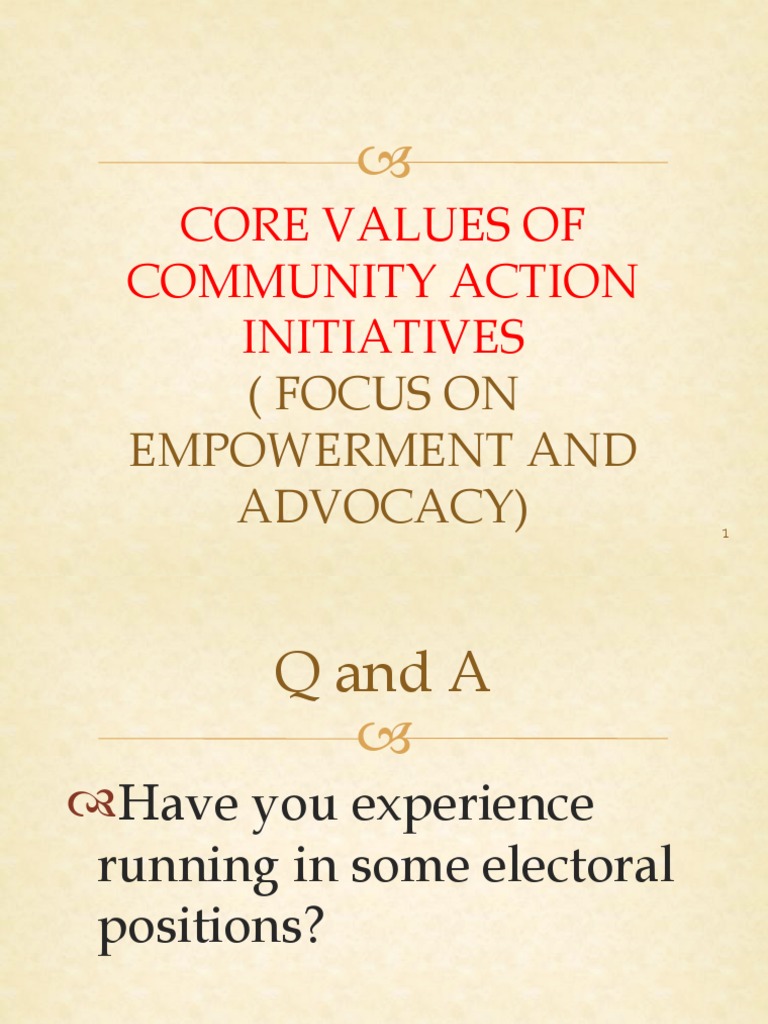 Community Action: Empowerment & Advocacy | PDF | Empowerment | Community