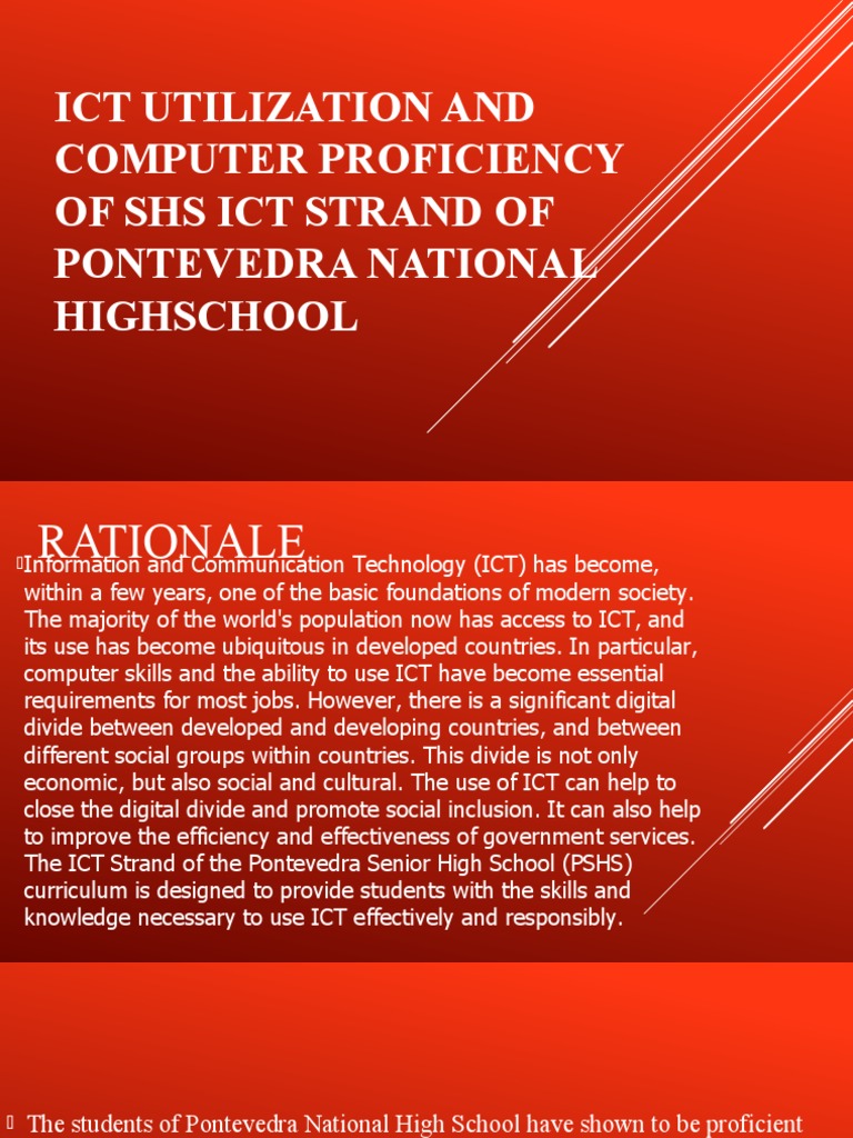 ICT Utilization and Computer Proficiency of SHS ICT PDF