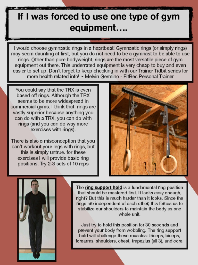 Melvin Gymnastic Rings Exercises PDF Physical Fitness