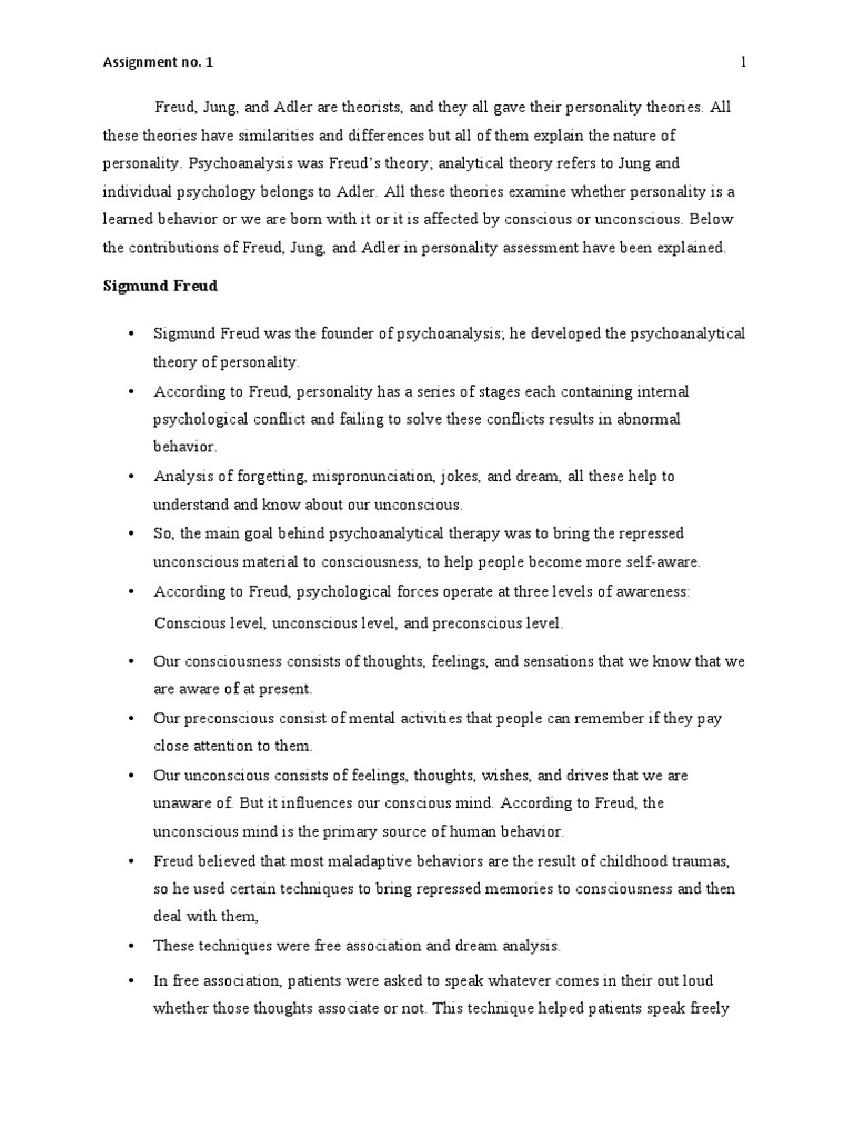 Freud Jung Erikson PDF Unconscious Mind Id