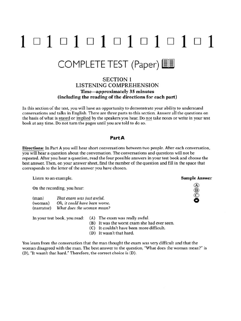 TOEFL Practice Test 1 PDF