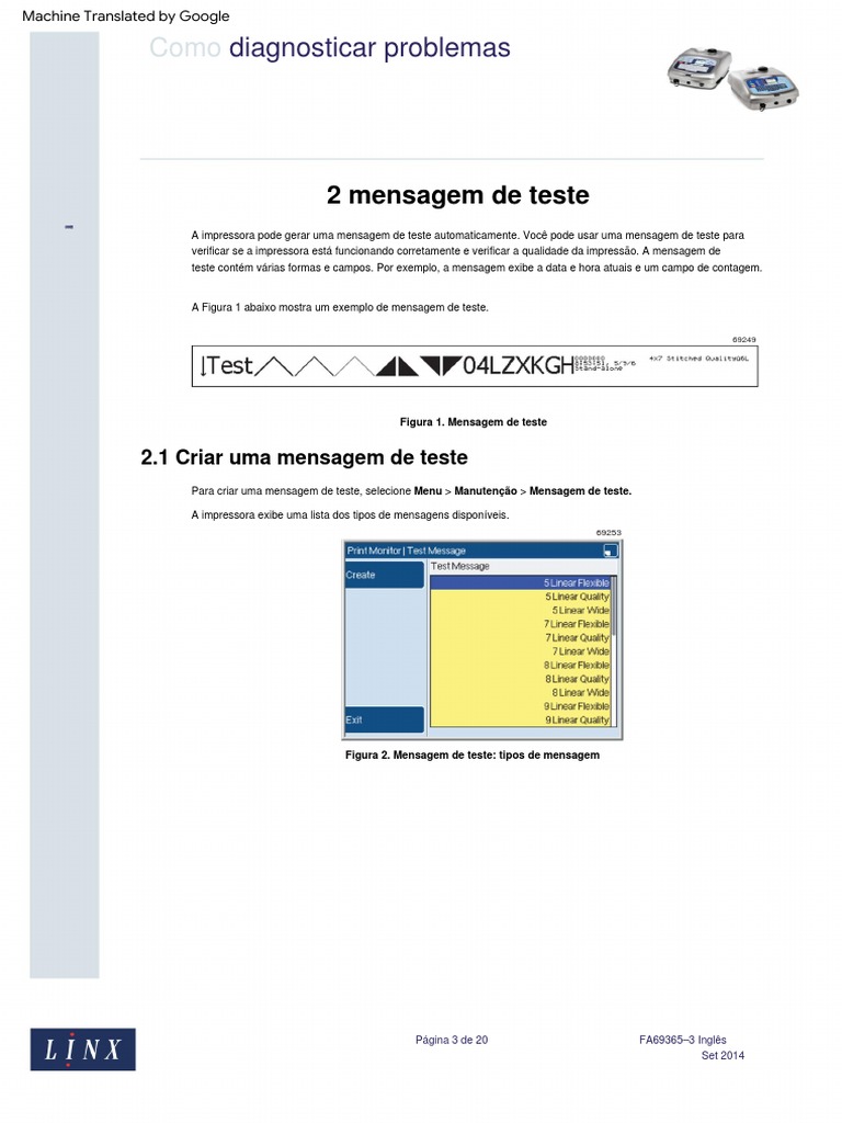 Teste de Impressão Linx 5900 e 7900 | PDF