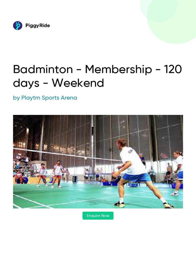 Badminton Membership 120 Days Weekend ptDvWynpGbWynugh PDF
