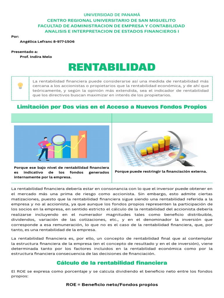 Rentabilidad Financiera | PDF | Rentabilidad sobre recursos propios ...