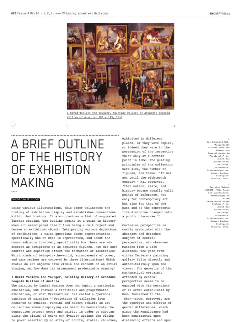 History of Exhibition Design Outline | PDF | Art Museum | Museum