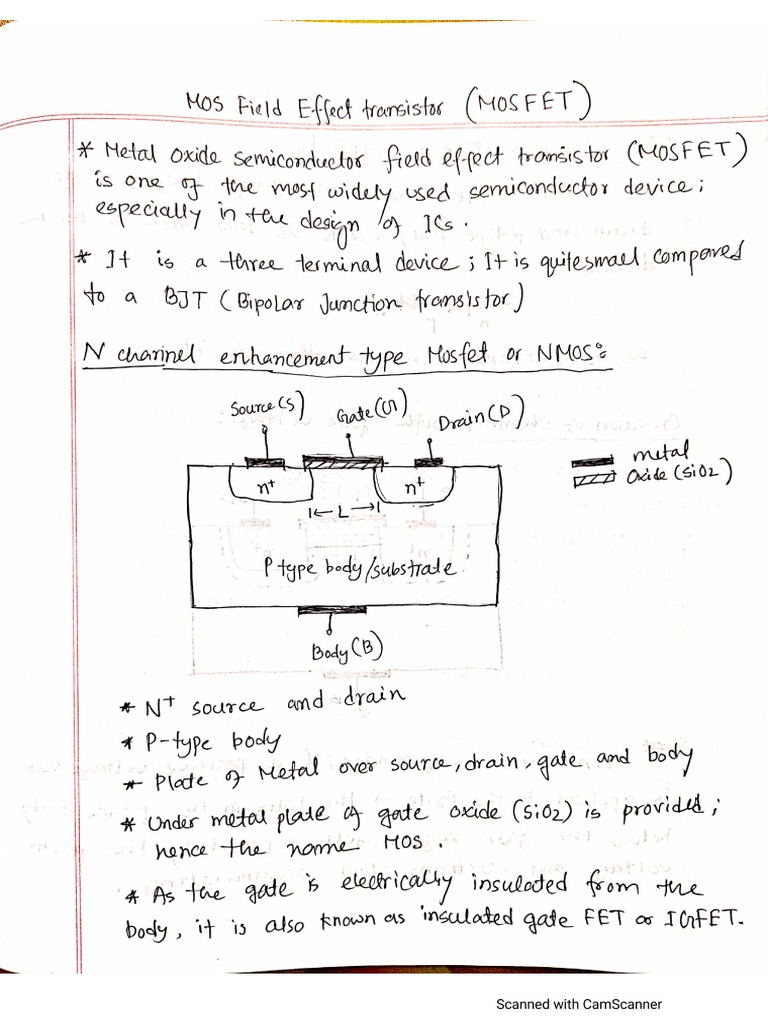 MOSFET notes PDF