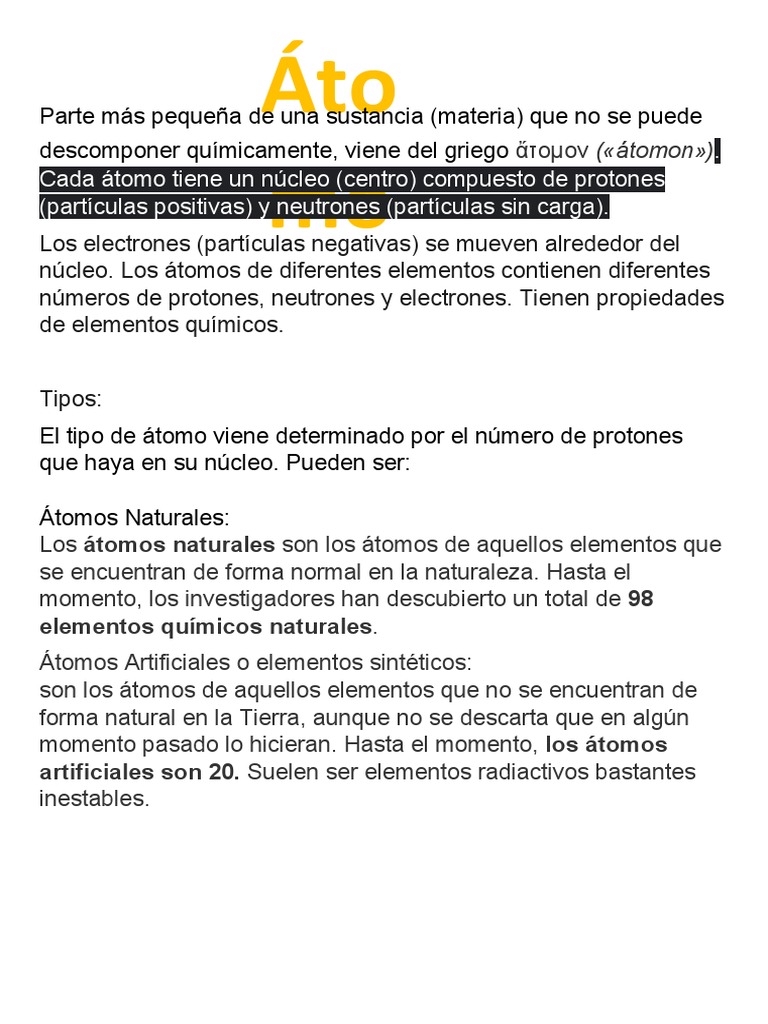 Atomos Y Teoria Atomica Pdf Libros Para Adolescentes