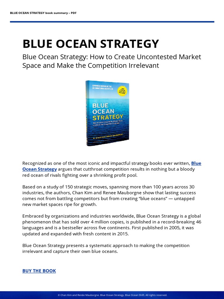 BLUE OCEAN STRATEGY Book Summary PDF