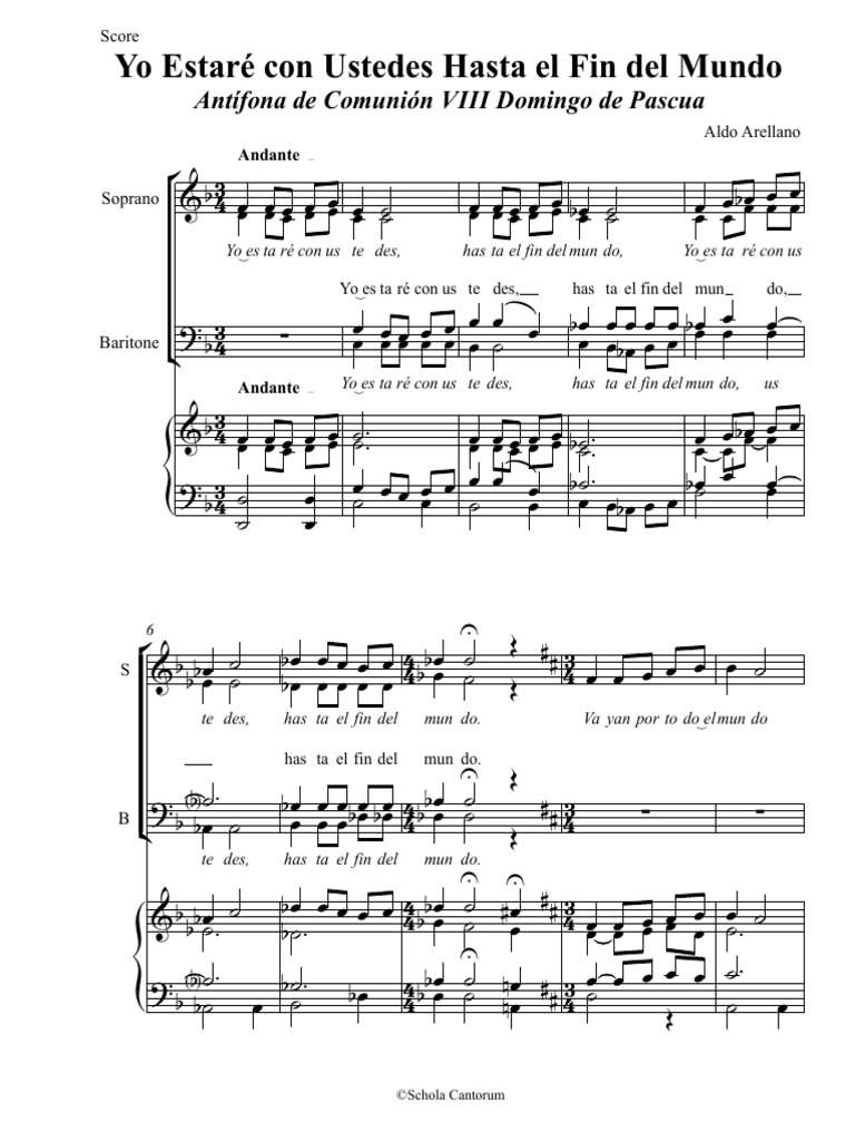 Yo Estaré Con Ustedes - Partitura Completa | PDF | Alphabet latin ...