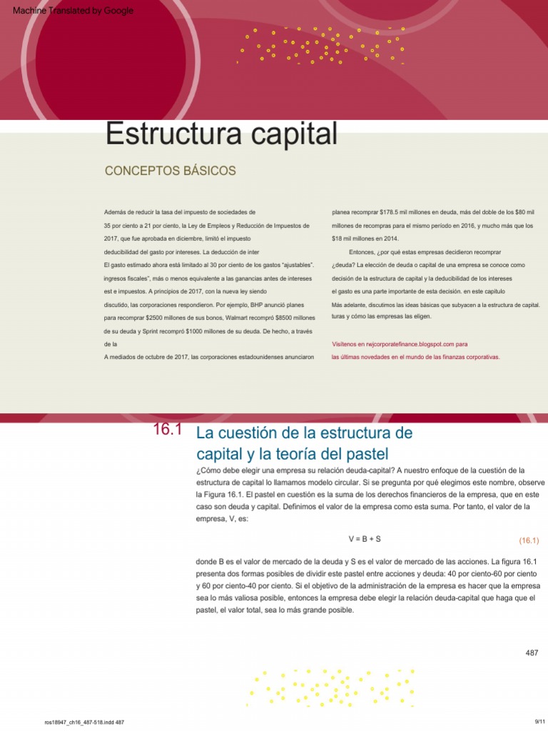 Estructura de Capital y Maximización del Valor | PDF | Apalancamiento ...