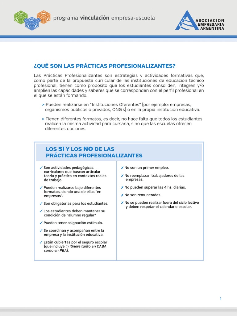 Prácticas Profesionalizantes en CABA y PBA | PDF