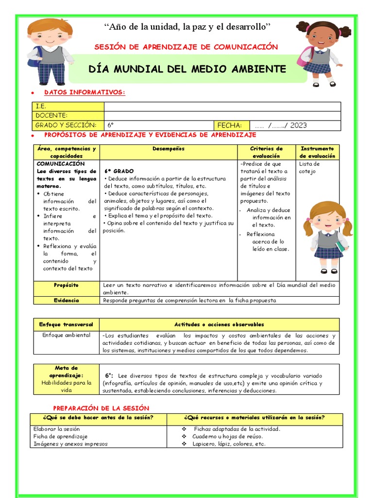 Actividades para el Día del Medio Ambiente | PDF | Evaluación ...