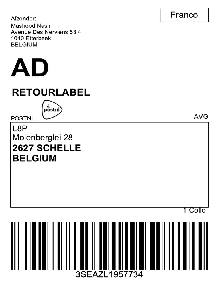 Retour Label PDF