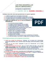 Taller para Desarrollar - Derecho Empresarial I