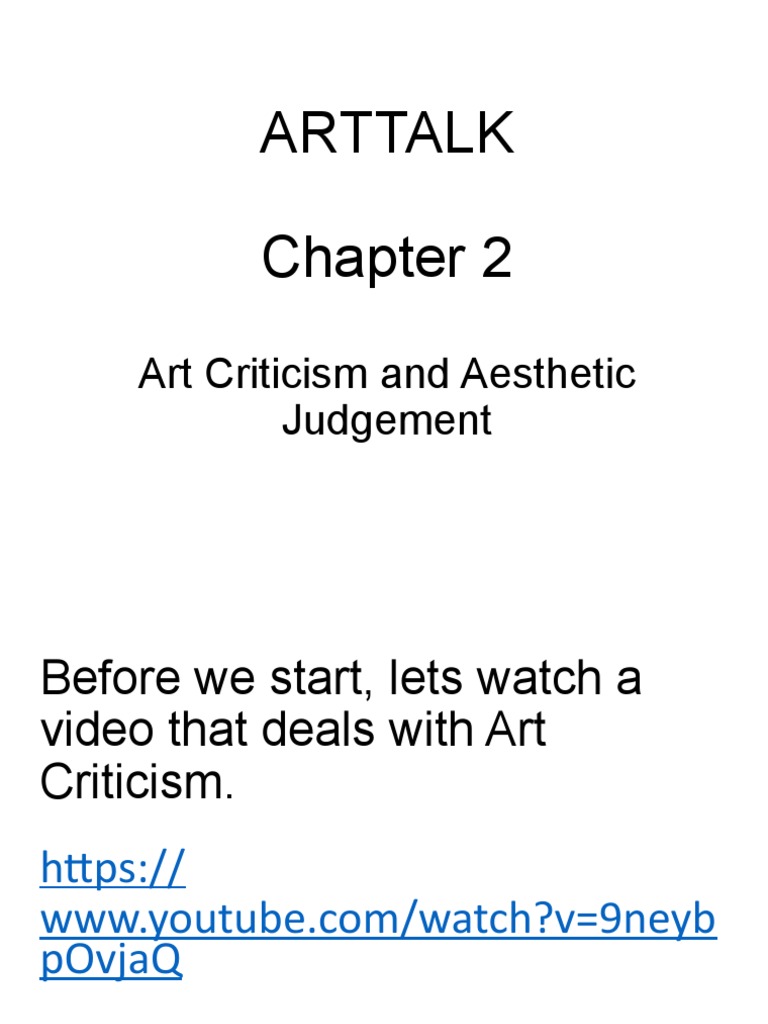 Art Criticism and Aesthetic Judgement | PDF | Aesthetics | Composition ...