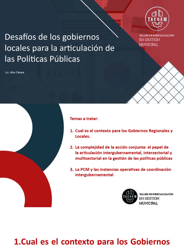 Desafíos de los gobiernos locales para la articulación de Políticas ...