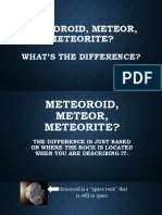 Meteoroid, Meteor, Meteorite Elaborate