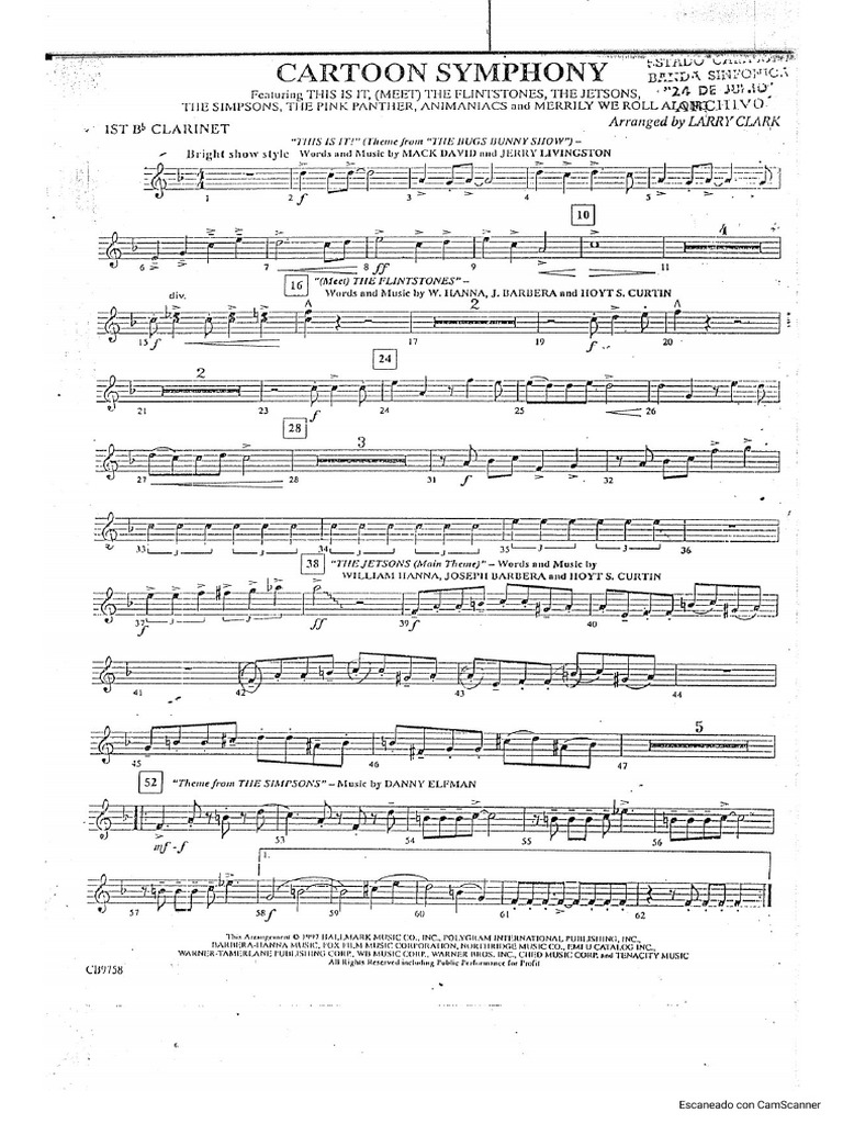 Cartoon Symphony Clar.1 | PDF