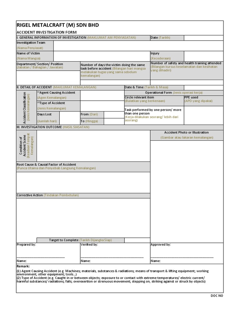 Rigel Metalcraft Accident Investigation Report | PDF