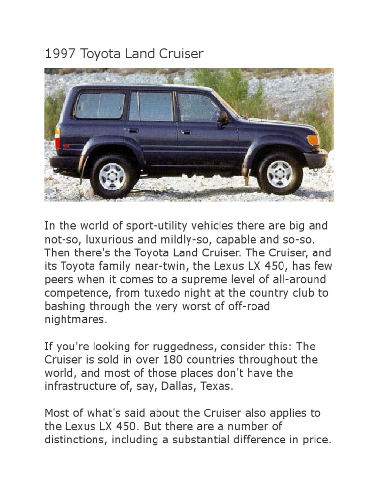 1997 LAND CRUISER MANUAL intelligence overview