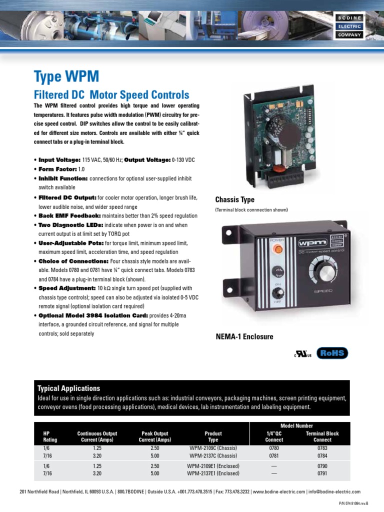 WPM DC Motor Speed Control Overview | PDF | Electric Motor | Electrical ...