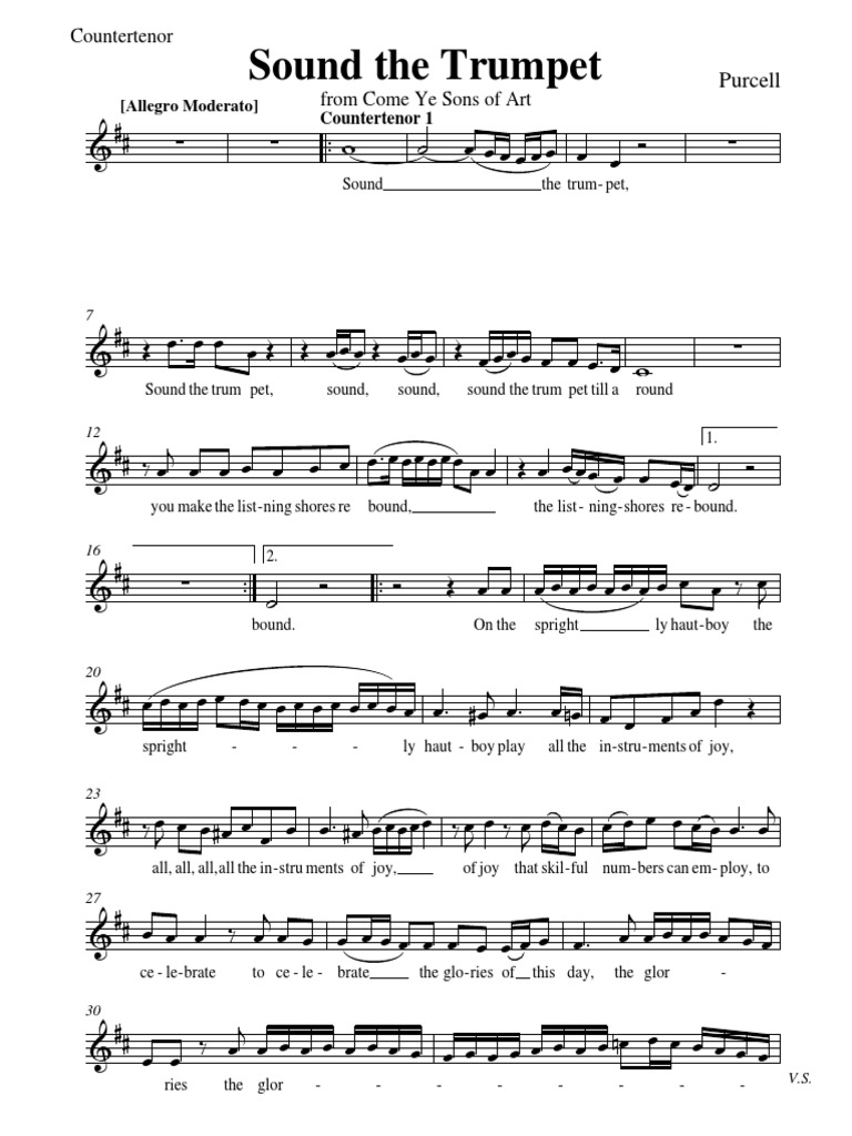 Sound The Trumpet Countertenor PDF