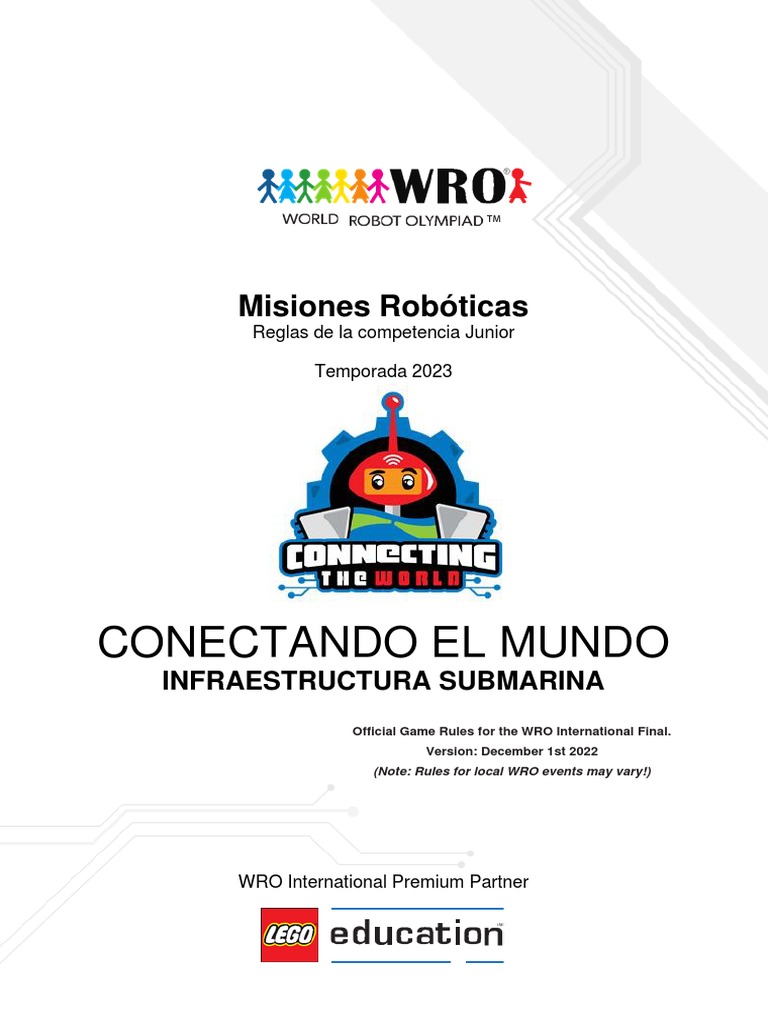 Reglas WRO 2023: Misiones Robóticas Junior | PDF