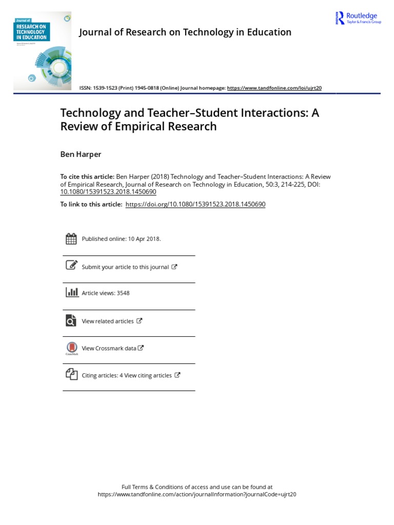 Technology's Impact on Teacher-Student Interaction | PDF | Teachers ...