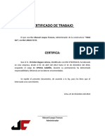 Certificado de Trabajo