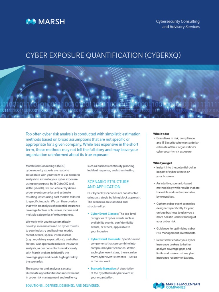 CyberXQ Cyber Exposure Quantification (Fact Sheet) PDF Computer Security Security