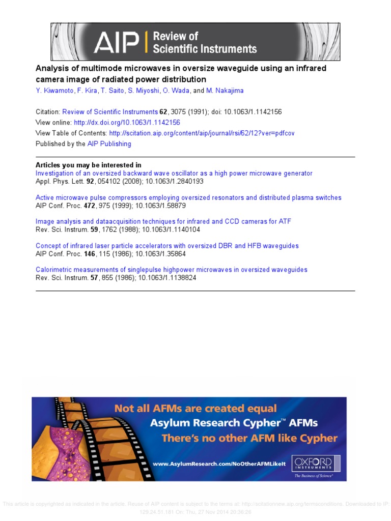 Analysis of multimode microwaves in oversize waveguide using an