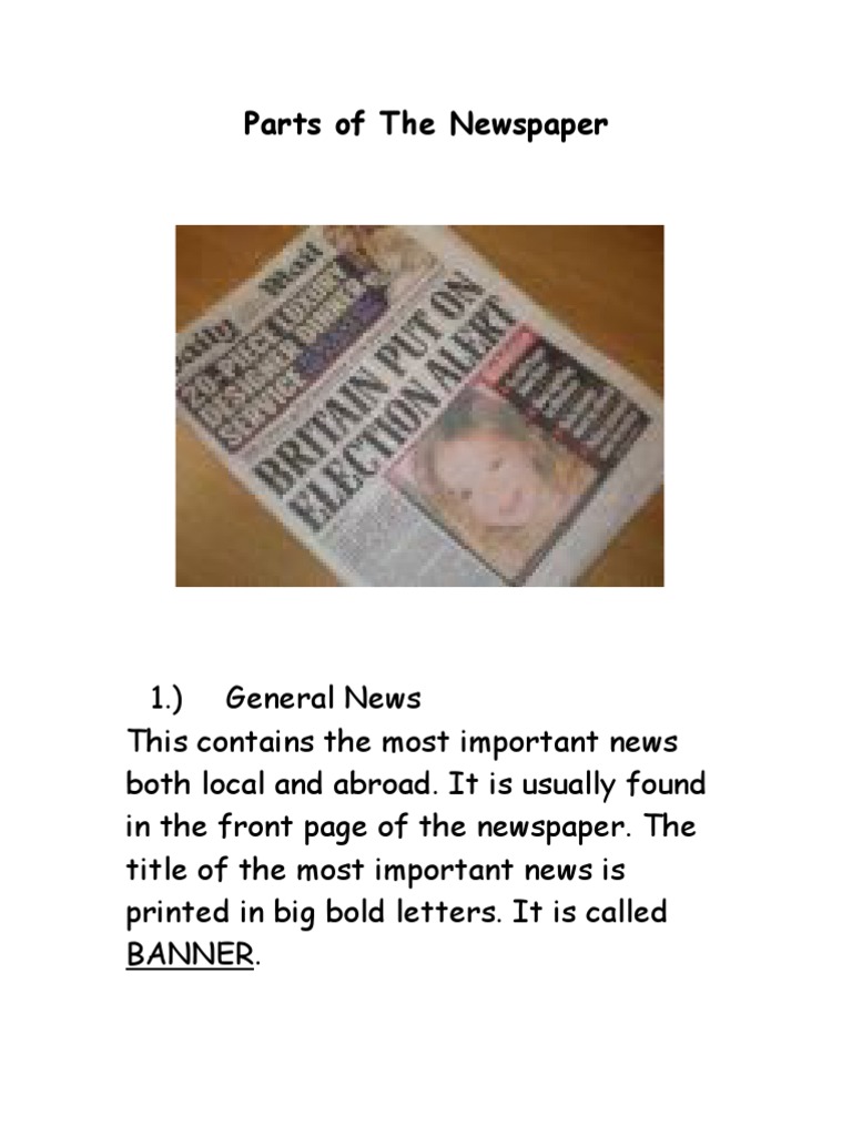 Newspaper Sections Explained | PDF